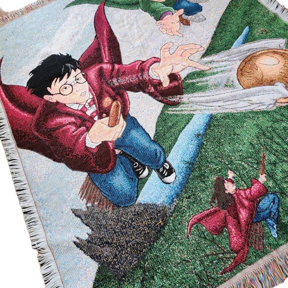 Vintage Harry Potter Tapestry Throw Blanket Quidditch - Picture 4 of 5